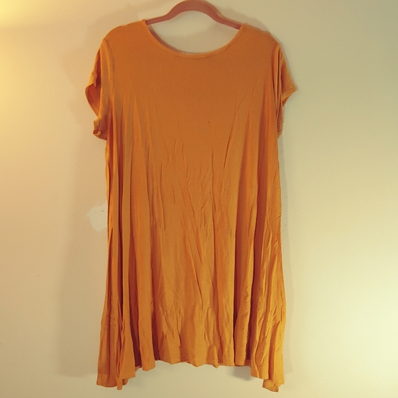 Mustard tee shirt dress casual comfy